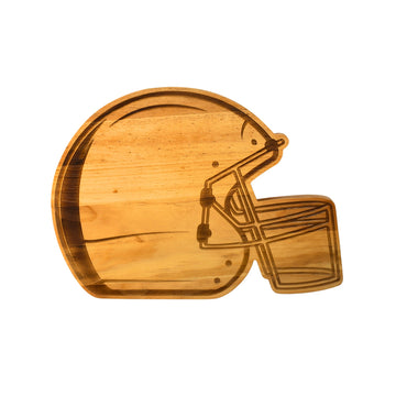 Football Helmet Bamboo Charcuterie Board | Sports-Themed Serving Tray & Cutting Board