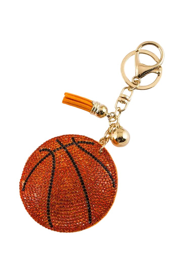 Crystal Basketball Key Charm | Sparkly Basketball Bag Charm