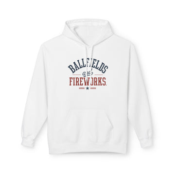 Ballfields & Fireworks Hoodie | Patriotic Summer Game Day Sweatshirt