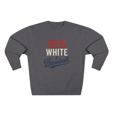 Red White & Baseball Sweatshirt | Patriotic Baseball Crewneck