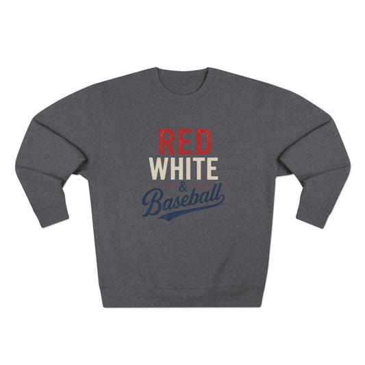 Red White & Baseball Sweatshirt | Patriotic Baseball Crewneck