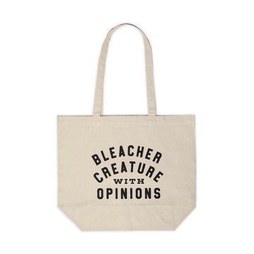 Bleacher Creature With Opinions Tote Bag | Funny Sports Mom Canvas Tote