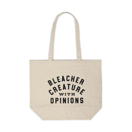 Bleacher Creature With Opinions Tote Bag | Funny Sports Mom Canvas Tote