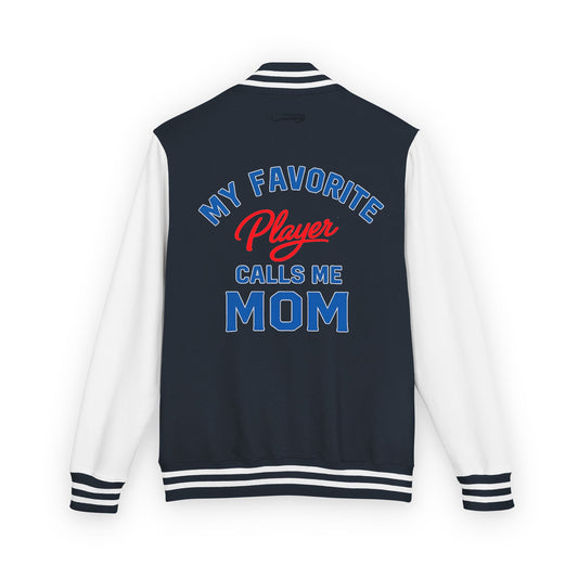 My Favorite Player Calls Me Mom Varsity Jacket | Vintage Sports Mom Letterman Jacket