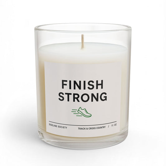Finish Strong Glass Candle — Motivational Scented Candle for Runners (11 oz)