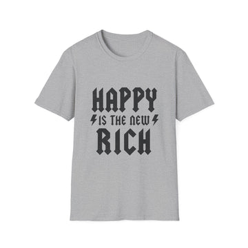 Happy Is The New Rich Tee | Vintage Sports Graphic T-Shirt
