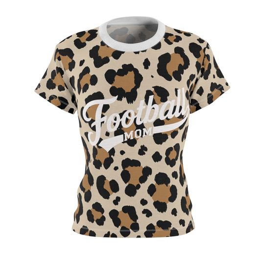 Football Mom Leopard Print Tee | Retro Football Mom Shirt