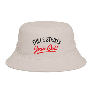 Three Strikes You’re Out Bucket Hat | Vintage Baseball Bucket Cap