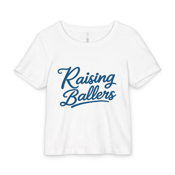 Raising Ballers Organic Rib Baby Tee | Cute Baseball & Basketball Mom Shirt
