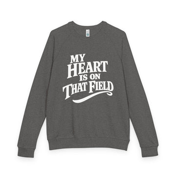 My Heart Is On That Field Crewneck Sweatshirt | Sports Mom Raglan Pullover