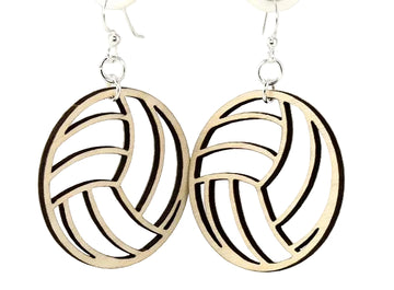 Volleyball Statement Earrings | Lightweight Wooden Volleyball Earrings for Women