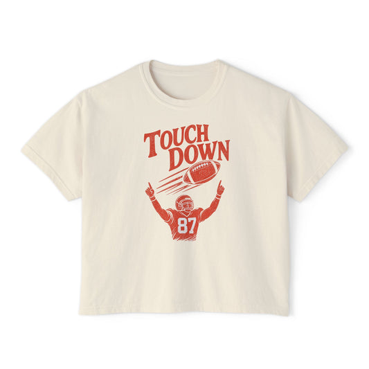 Women's Vintage Touchdown Football Boxy Retro Tee
