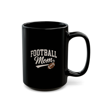 Football Mom Black Coffee Mug, 15oz