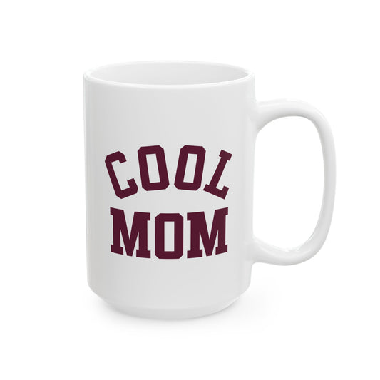 Varsity Cool Mom Ceramic Mug, 15 oz
