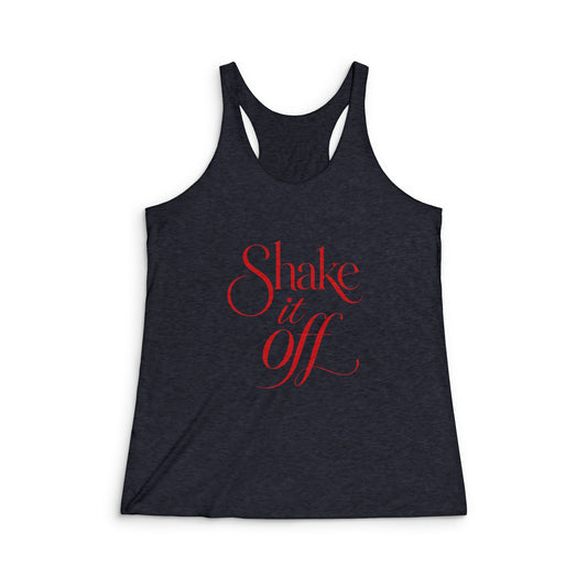 Shake It Off Racerback Tank | Women's Vintage Graphic Workout Tank Top