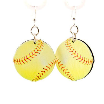 Softball Wood Earrings | Lightweight Softball Mom Earrings