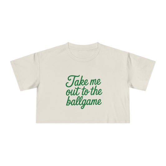 Take Me Out to the Ballgame Cropped Tee | Baseball Graphic Crop Top