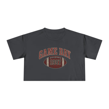Game Day 1987 Cropped Tee | Vintage Football Crop Top | Women's Game Day Shirt | Retro Football Graphic Tee