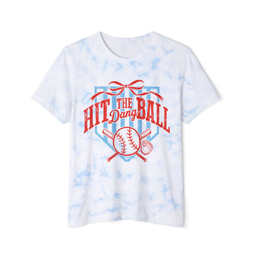 Hit the Dang Ball Tie-Dye Tee | Retro Baseball Game Day Shirt