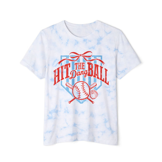 Hit the Dang Ball Tie-Dye Tee | Retro Baseball Game Day Shirt