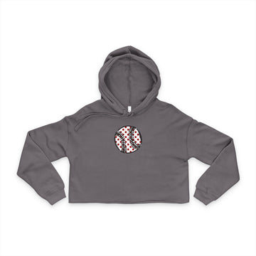 Vintage Baseball Cropped Hoodie | Relaxed Sports Mom Graphic Sweatshirt