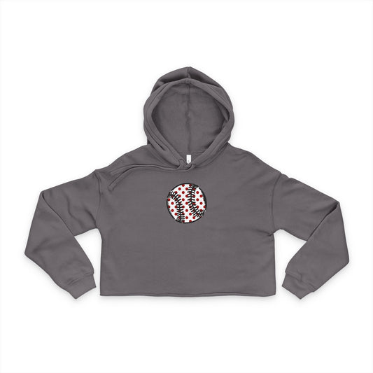Vintage Baseball Cropped Hoodie | Relaxed Sports Mom Graphic Sweatshirt