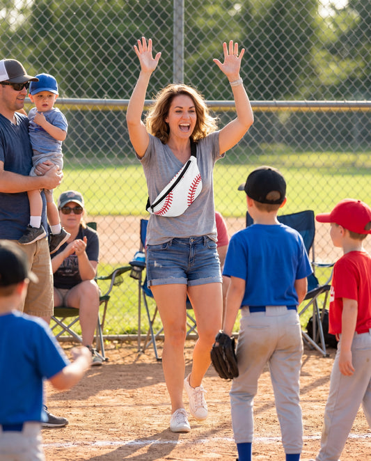 Baseball Stitch Belt Bag | Game Day Sports Mom Fanny Pack