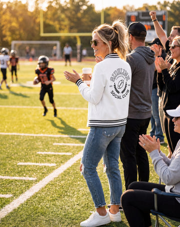Sideline Social Club Varsity Football Bomber Jacket