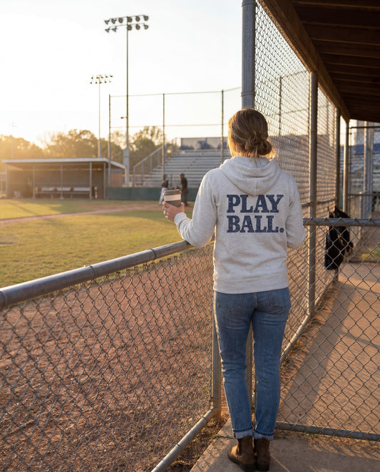 Play Ball Zip-Up Hoodie | Vintage Baseball Hoodie