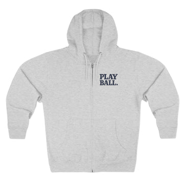 Play Ball Zip-Up Hoodie | Vintage Baseball Hoodie