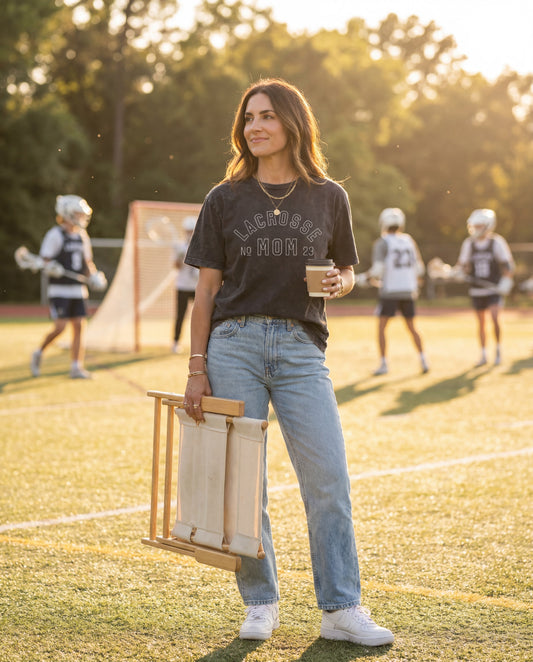Lacrosse Mom Vintage Mineral Wash Tee