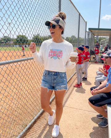 Swing The Dang Bat Cropped Raglan Fleece