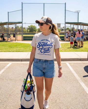 Tired Moms Softball Club Cropped Tee