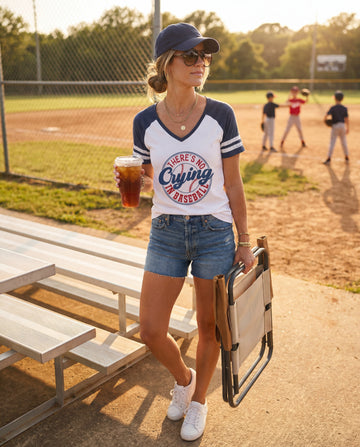 There’s No Crying in Baseball V-Neck Tee