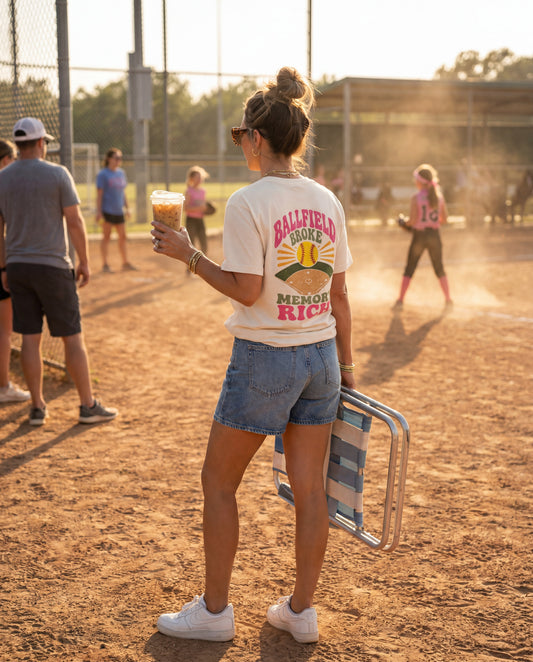 Softball Ballfield Broke Memory Rich Tee