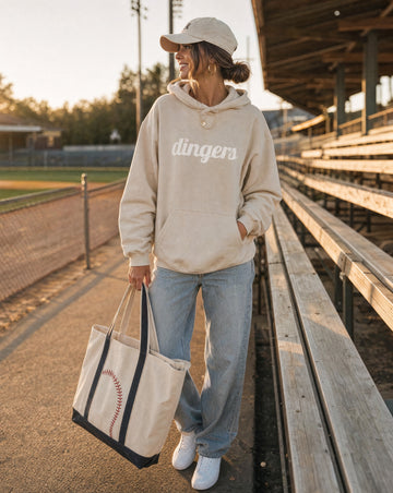Dingers Minimalist Baseball Graphic Hoodie