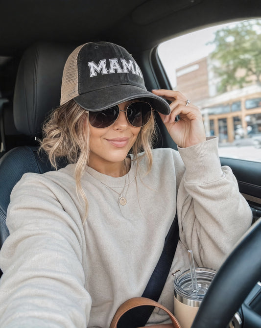 Mama Vintage Washed Mesh Back Cap