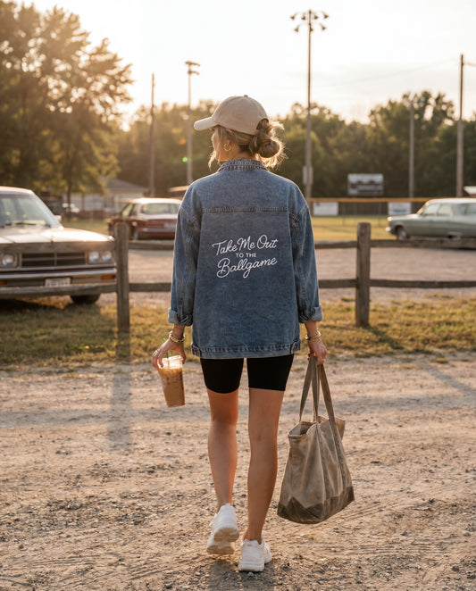 Take Me Out to the Ballgame Denim Jacket