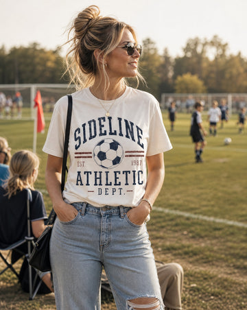 Sideline Athletic Dept Soccer  Mom Graphic Tee