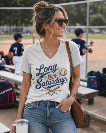 Long Live Saturdays Baseball V-Neck Shirt