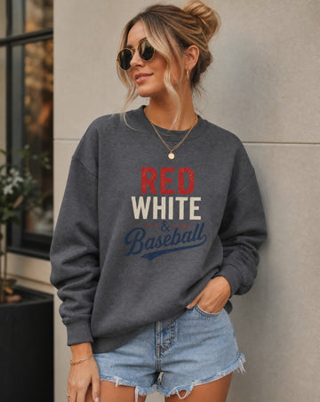 Red White & Baseball Sweatshirt
