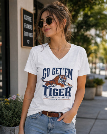 Go Get 'Em Tiger V-Neck Tee