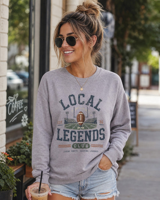 Local Legends Club Football Crewneck | Vintage Football Sweatshirt