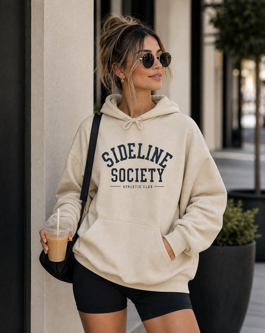 Sideline Society Athletic Club Hoodie | Vintage Collegiate Pullover Sweatshirt