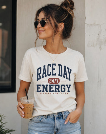 Race Day Energy Sport Mom Graphic Tee