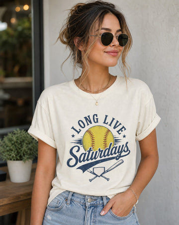 Long Live Saturdays Softball Graphic Tee
