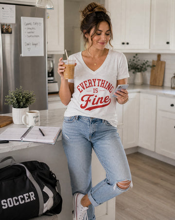 Everything Is Fine V-Neck T-Shirt