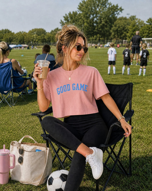 Good Game Boxy Tee | Vintage Sports Graphic Game Day Cropped T-Shirt