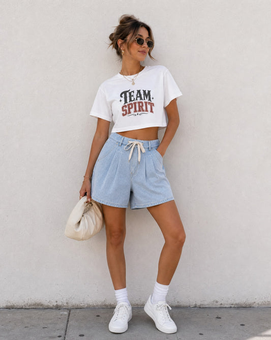 Team Spirit Crop Tee | Women's Cheer & Game Day Top