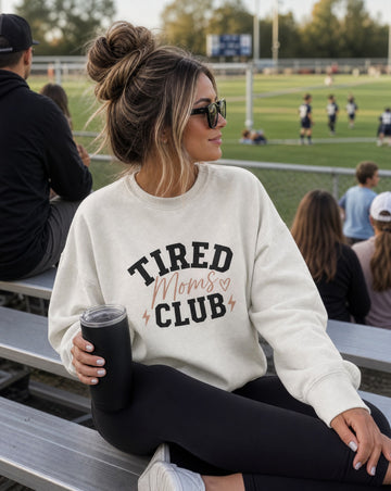 Tired Moms Club Graphic Pullover